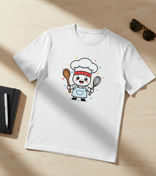 Cute cartoon chef White T-shirt