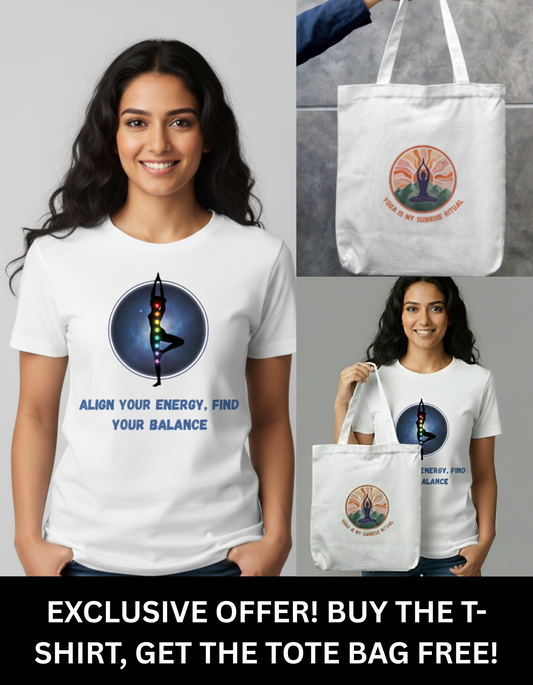 yoga t-tshirt with tota bag